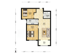 牛津花园，精装南向两居，中高楼层采光充足-涿州鹏渤印象城牛津花园户型图
