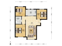涿州东站高铁新干线精装南北通透三居室，花园式小区-涿州高铁新干线户型图