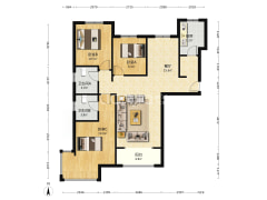 双卫 西户 南北通透 满二 毛坯 临近商店 主卧转角窗-涿州K2狮子城北区户型图