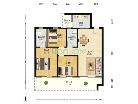 交投·和顺学府 3室1厅2卫 103平方