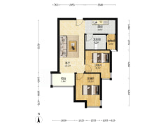 房子是正规的朝南两室明厨明卫的格局-涿州天伦湾嘉园户型图