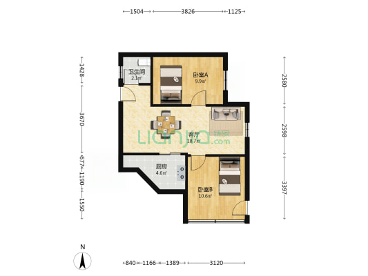 前进一巷 2室1厅1卫 58平方