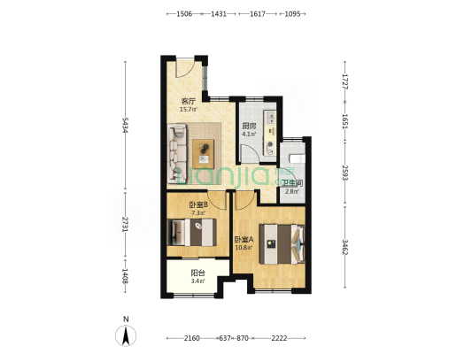 芳庭潘园雅苑 2室1厅1卫 63平方