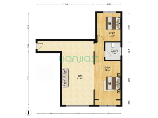 金泰云都会 2室1厅1卫 112平方