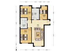 鸿坤新维港 3室2厅 南 北-涿州鸿坤新维港户型图