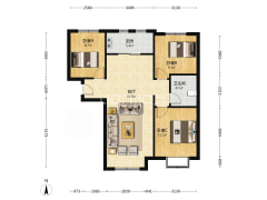 鸿坤精装南北三居室，正对高铁站通勤方便，可直接出租-涿州鸿坤理想湾南区户型图