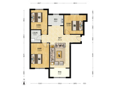 高楼层 采光好 带装修 诚意卖 房本满二-涿州鹏渤印象城牛津花园户型图
