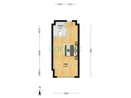 邯郸星魔方 1室0厅1卫 49平方