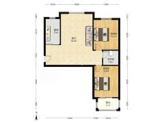 钻石广场 2室1厅 南 北-涿州钻石广场户型图