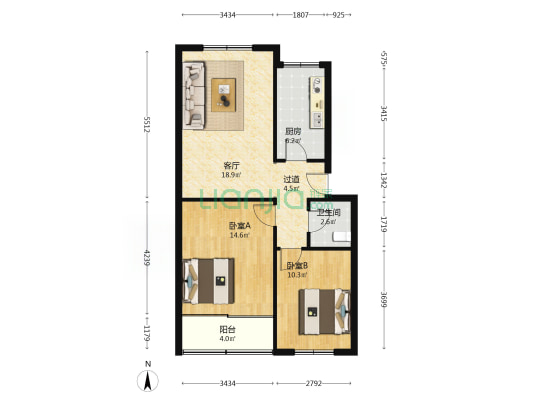 维良小区 2室1厅1卫 79平方