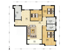 高铁新干线 3室2厅 南 北-涿州高铁新干线户型图