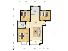 品质社区，南北通透的，明厨明卫！-涿州天伦湾馨园户型图