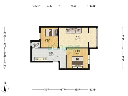 观风巷16号 2室1厅1卫 59平方