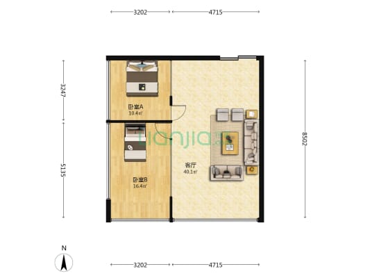 长房时代天地 2室1厅0卫 107平方