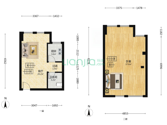 三峡国际51LOFT 1室1厅1卫 44平方