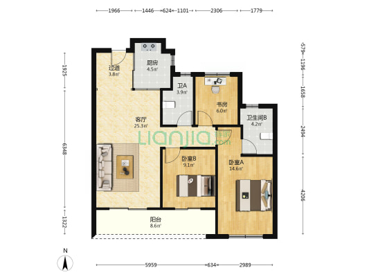 珹曜云府 3室1厅2卫 101平方