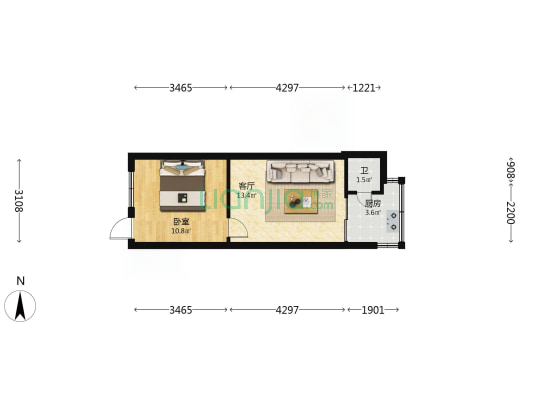 凤翥街219号 1室1厅1卫 33平方