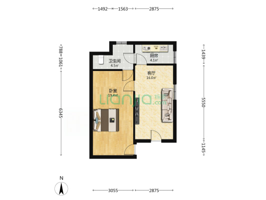 新河村 1室1厅1卫 51平方