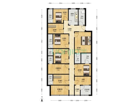 省建苑 8室0厅9卫 157平方
