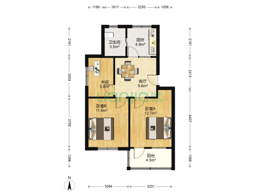 后亭子社区工农路 3室1厅1卫 63平方