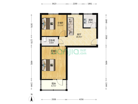 昙华林 2室1厅1卫 69平方