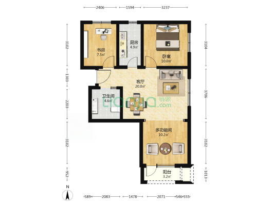 四季怡园三区 3室1厅1卫 89平方
