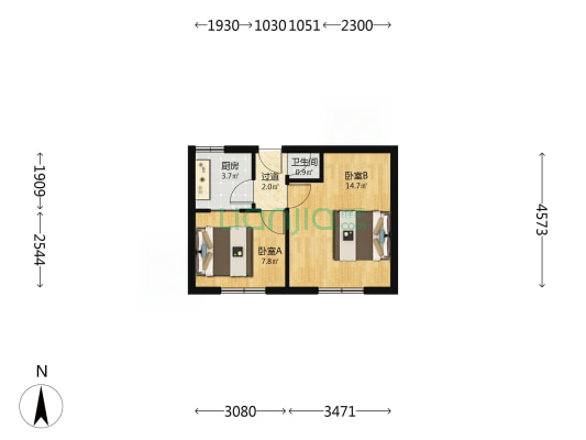 建委家属楼 2室0厅1卫 35平方