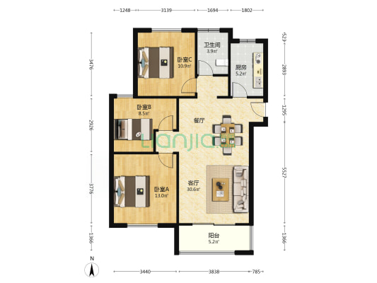 城东熙苑 3室1厅1卫 106平方