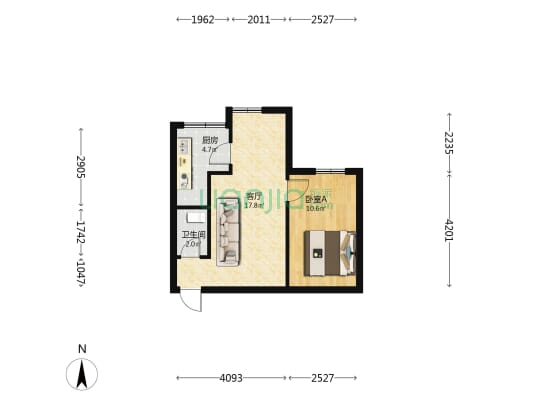 富源新村 1室1厅1卫 43平方