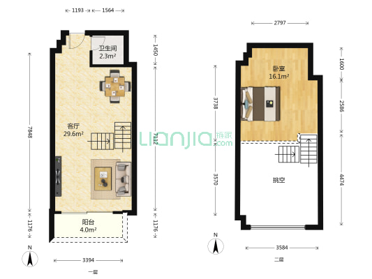 大壮国际广场 1室1厅1卫 47平方