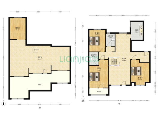 香邑溪谷玫瑰园跃层，带装修，随时看房-户型图
