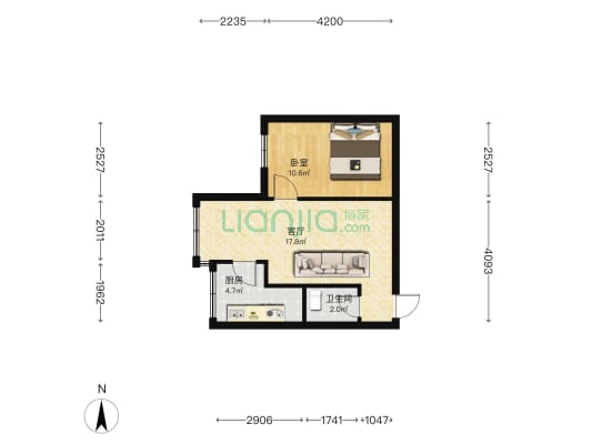 富源新村 1室1厅1卫 43平方