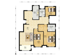 纯洋房四居室，房本满二，采光好-涿州香邑溪谷玫瑰园户型图