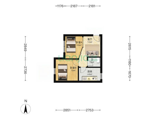 和平瑞苑 2室1厅1卫 37平方