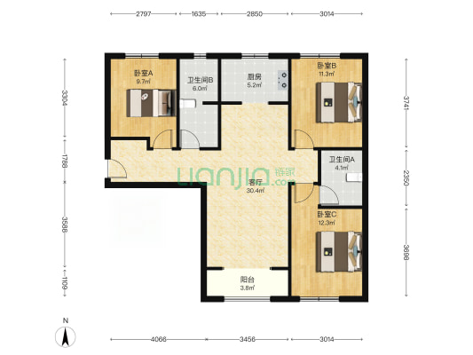 小区环境好，居住舒适，出行方便-户型图