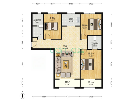 小区环境好，居住舒适，出行方便-户型图