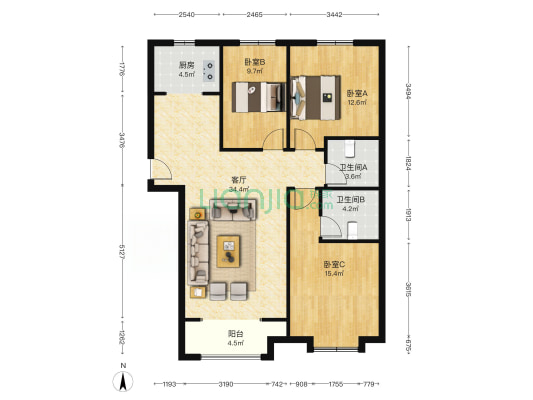小区环境好，居住舒适，出行方便-户型图