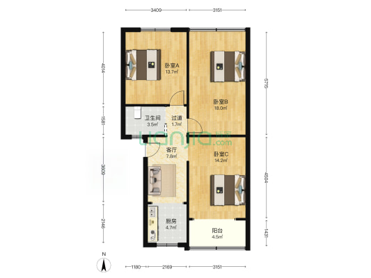教育局家属院 3室1厅1卫 83平方