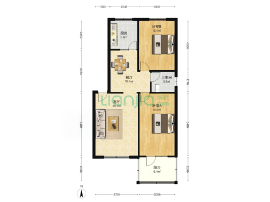 新合街35号 2室2厅1卫 95平方