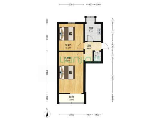 建新西街77号 2室0厅1卫 48平方