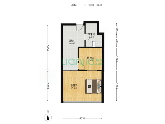 中天生活广场 2室0厅1卫 71平方