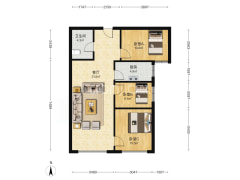 鸿坤理想湾金典小三居，简单装修-涿州鸿坤理想湾北区户型图