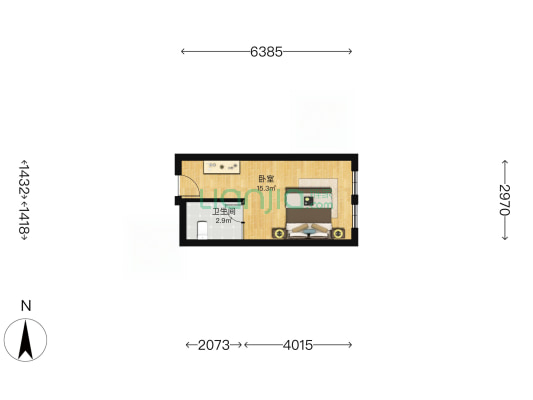铂顿国际公寓 1室0厅1卫 31平方