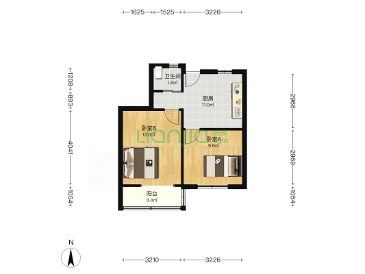 新闸路1039弄 2室0厅1卫 50平方