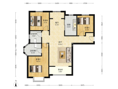 此房自住装修，家具家电齐全，采光好，视野好-涿州香邑溪谷户型图