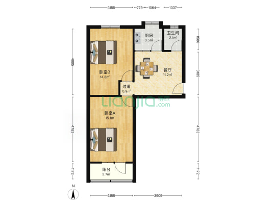 庄西路机械化公司家属院 2室1厅1卫 56平方