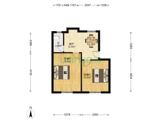 马医科 2室1厅1卫 57平方