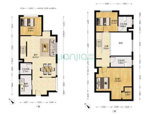 雅居乐白鹭湖倚湖会 3室1厅3卫 135平方