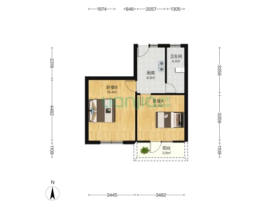马泾桥三村 2室0厅1卫 52平方