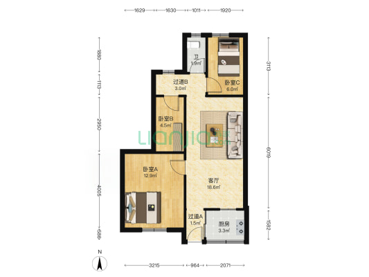 斗西路 3室1厅1卫 59平方
